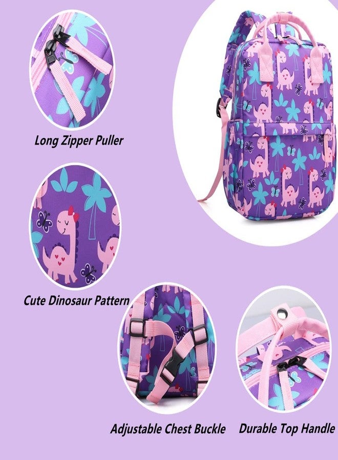 KingCheer Cute Preschool Backpack Toddler School Book Bag for Girls Boys Kids Kindergarten Nursery Travel Bag with Chest Strap, Girly Dinosaur, 15-Inch, Backpack - Image 4