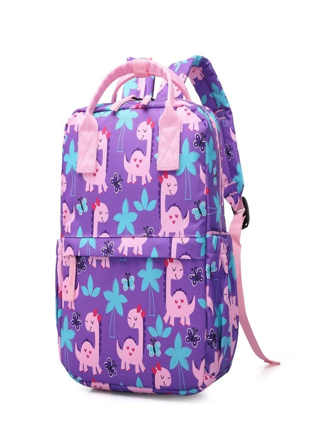 KingCheer Cute Preschool Backpack Toddler School Book Bag for Girls Boys Kids Kindergarten Nursery Travel Bag with Chest Strap, Girly Dinosaur, 15-Inch, Backpack - Image 1