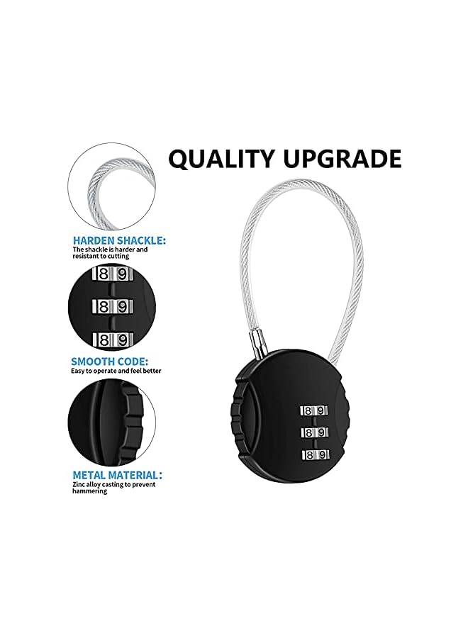 PROMASS PROMASS 2 Pack Combination Lock 3 Digit Outdoor Safety Waterproof Padlock for School Gym Locker, Sports Locker, Fence, Toolbox, Gate, Case, Hasp Storage, Easy to Set Your Own Combo (Black & Blue)  - Image 4