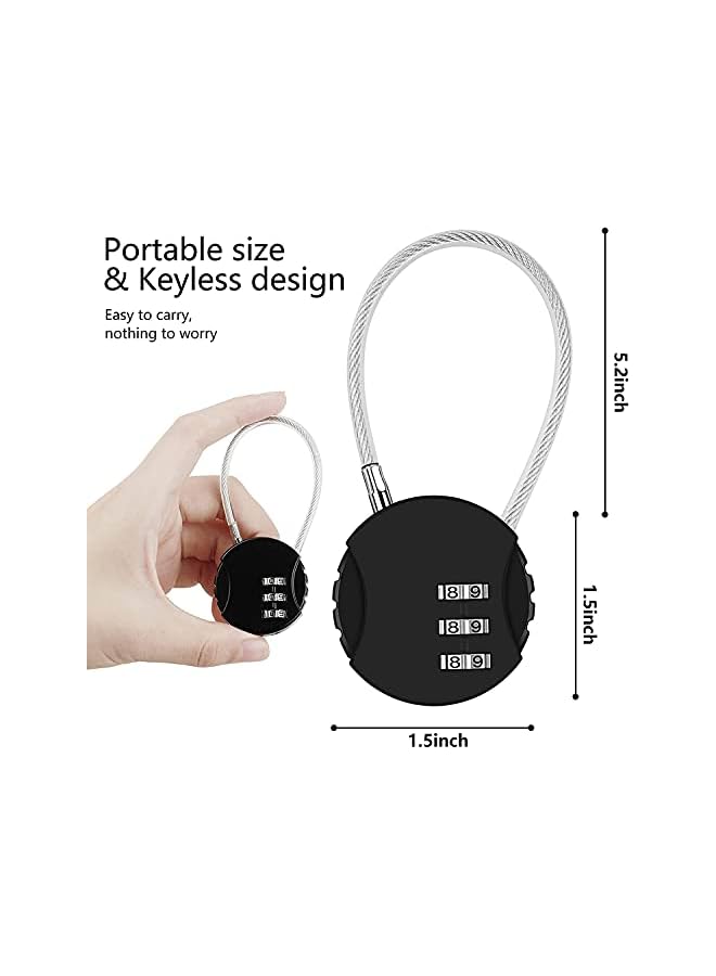 PROMASS PROMASS 2 Pack Combination Lock 3 Digit Outdoor Safety Waterproof Padlock for School Gym Locker, Sports Locker, Fence, Toolbox, Gate, Case, Hasp Storage, Easy to Set Your Own Combo (Black & Blue)  - Image 2