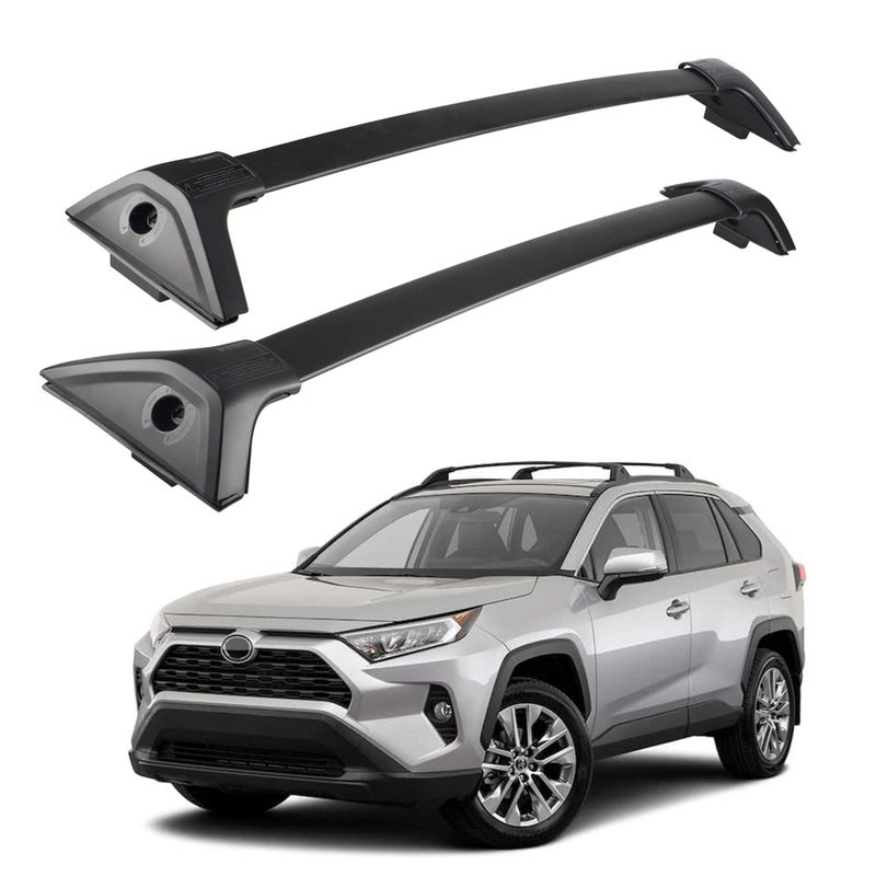 Richeer 260LBS Roof Rack Aluminum Cross Bars for 2019 2020 2021 2022 2023 2024 RAV4 LE XLE XSE Premium Limited Hybrid with Side Rails Cargo Racks Rooftop Luggage Canoe Kayak Bicycle roof Bag