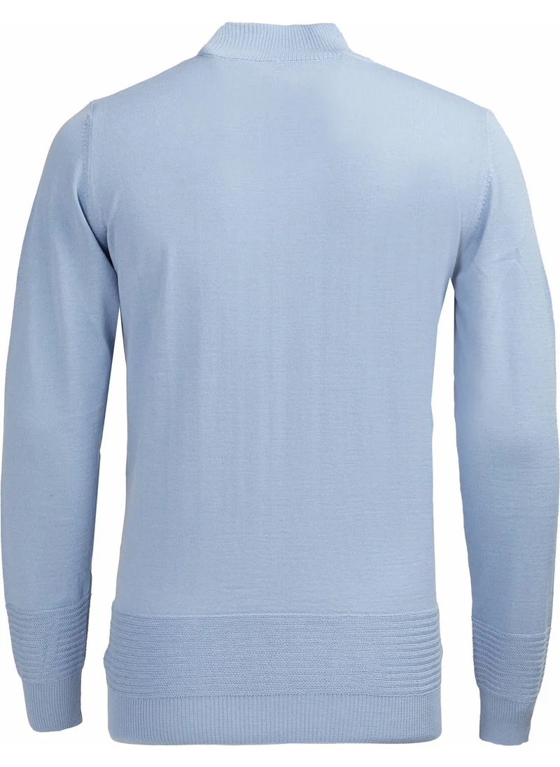 كيب Blue Half Turtleneck Wool Blend Knitwear