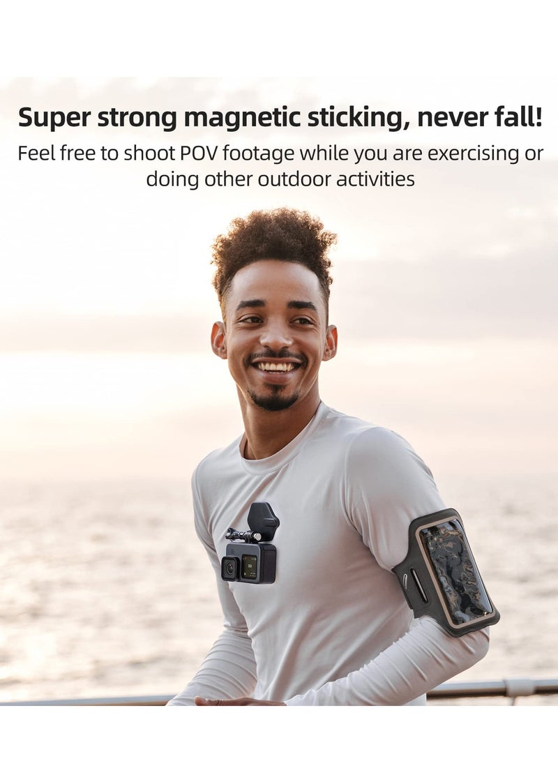 SYOSI Magnetic Neck Photography Holder Action Camera Snap Mount with Neck Strap 360° Invisible Selfie Necklace Lanyard Chest Mounting Accessories for Gopro Hero DJI ACTIO AKASO Iphone Android - Image 3