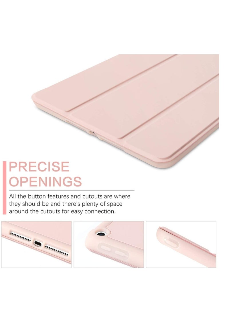 HuHa iPad 6th Generation Case, iPad 5th Generation Case with Pencil Holder, Premium Folio Folding Stand Smart Auto Wake/Sleep Protective Tablet Case Cover for Apple iPad 9.7 Inch 2018 / 2017, Pink  - Image 4
