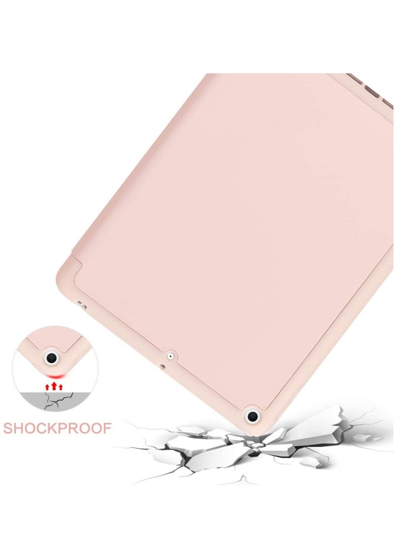 HuHa iPad 6th Generation Case, iPad 5th Generation Case with Pencil Holder, Premium Folio Folding Stand Smart Auto Wake/Sleep Protective Tablet Case Cover for Apple iPad 9.7 Inch 2018 / 2017, Pink  - Image 3