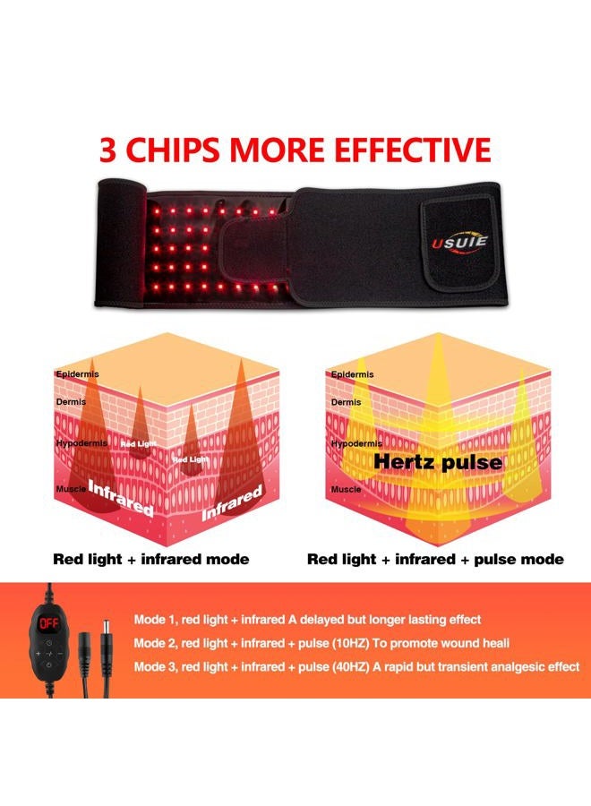 USUIE Red Light Therapy Belt, Infrared Light Therapy Wrap Red Light Therapy Device for Body with Timer for Back Shoulder Waist Muscle Pain Relief for Gift Women Men Gift - Image 4