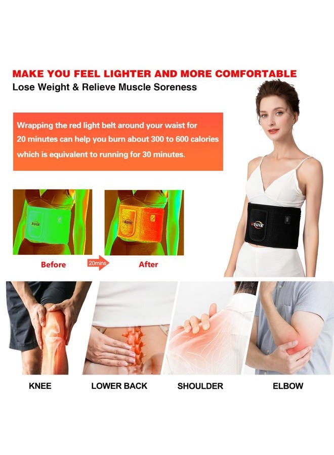 USUIE Red Light Therapy Belt, Infrared Light Therapy Wrap Red Light Therapy Device for Body with Timer for Back Shoulder Waist Muscle Pain Relief for Gift Women Men Gift - Image 3