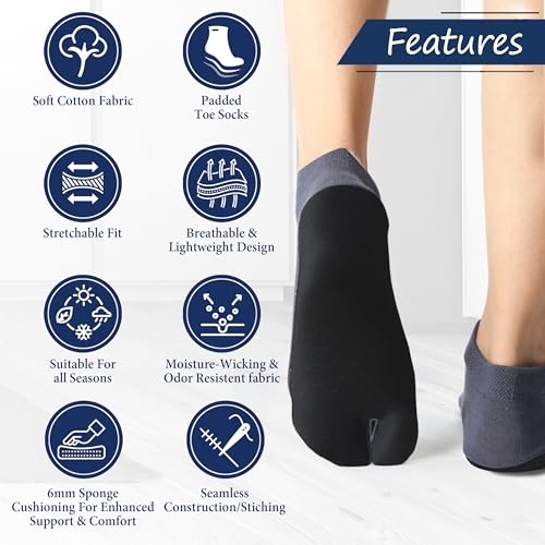 Footmate Socks Anti Skid Sponge Bottom Toe Ankle Cotton Socks for Women (Pack of 5) - Image 2