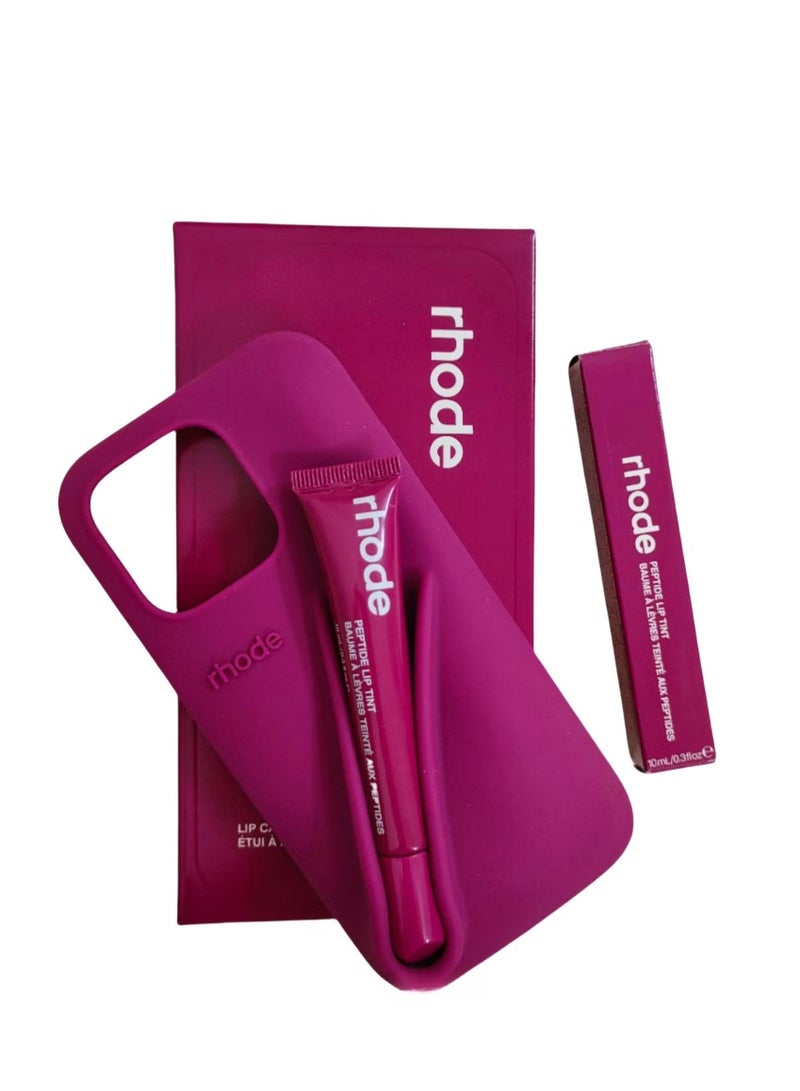 rhode Silicone Lip Holder for Cell Phone, Lip Gloss Adhesive Sleeve for Phone, Lip Holder Stick-on Phone Case, Back Stick On Holder for iPhone Phonesï¼raspberry jellyï¼ - Image 1