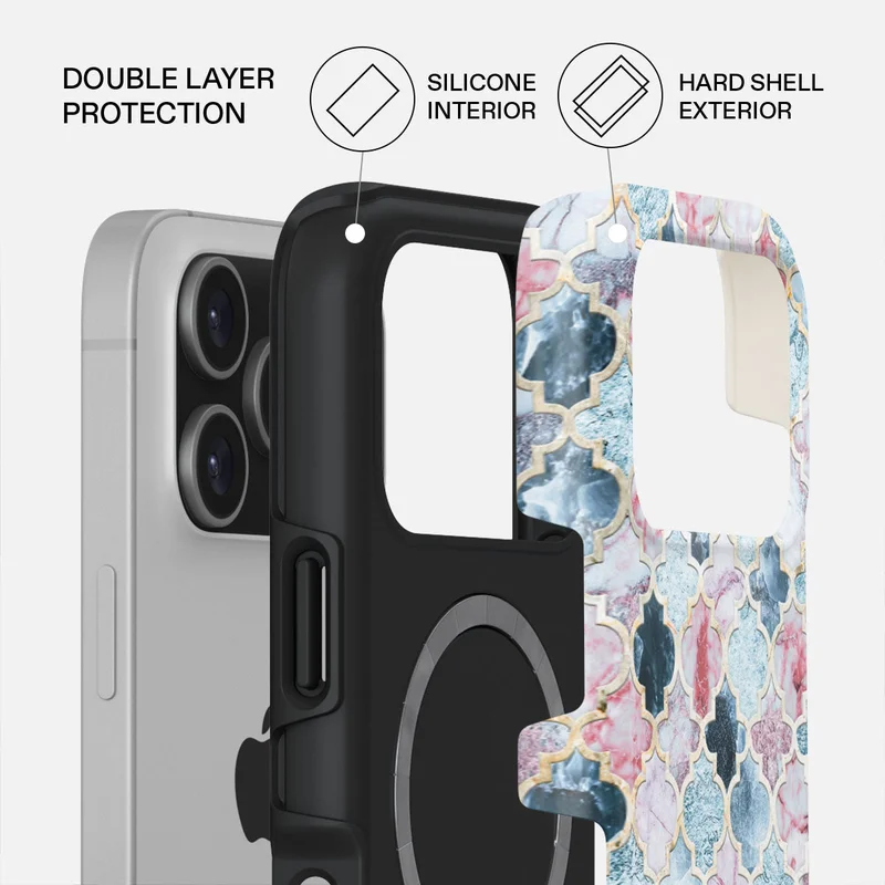 BURGA iPhone 17 Pro Pink Beach Premium Case Compatible with Hybrid Dual-Layer Hard Shell + Silicone Protection - Scratch-Resistant Shockproof Mobile Cover