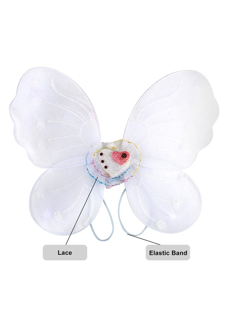 SYOSI - Girls Fairy Costume Set Princess Tutu Skirt Fairy Magic Butterfly Wings Dress Up Fantasy Costume Play with Butterfly Wings, Magic Wand and Headband Set for 3-8 Years Girls - Image 1