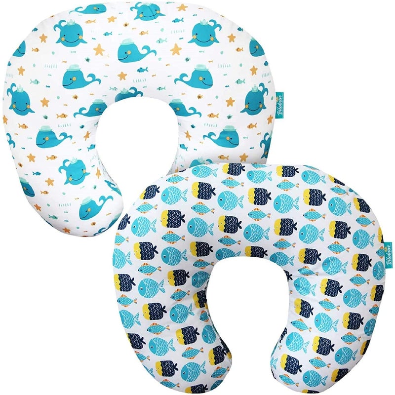 Biloban Nursing Pillow Cover 2 Pack for Breastfeeding Pillow, Ultra Soft and Cozy Nursing Slipcovers, Snug Fits Boppy Pillow, Perfect Choice for Mom - Image 1