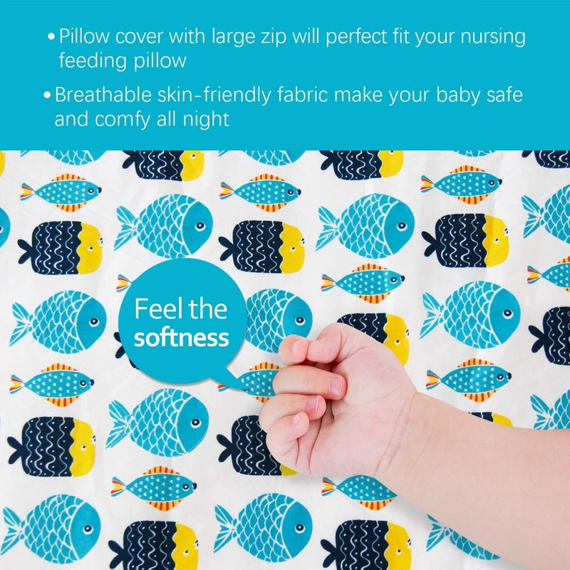 Biloban Nursing Pillow Cover 2 Pack for Breastfeeding Pillow, Ultra Soft and Cozy Nursing Slipcovers, Snug Fits Boppy Pillow, Perfect Choice for Mom - Image 2