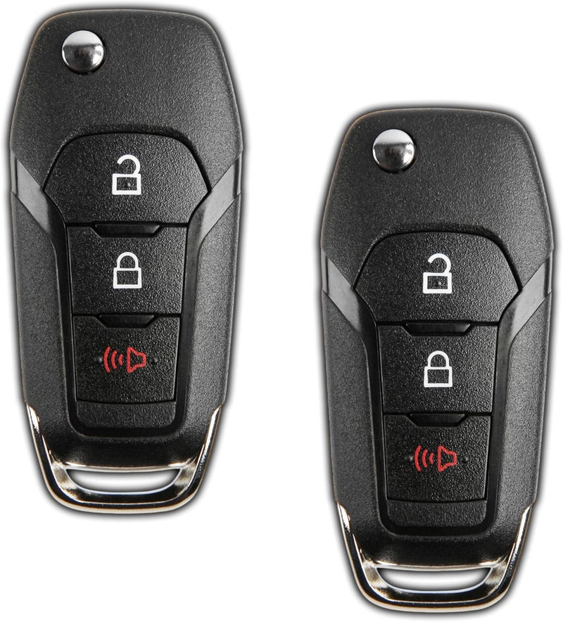 KeylessOption Keyless Entry Car Remote Uncut Ignition Flip Key Fob for Ford F150 F250 N5F-A08TAA (Pack of 2) - Image 1