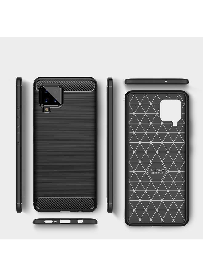 اس-توب جراب لهاتف Samsung Galaxy A42 5G مصنوع من ألياف الكربون TPU بملمس ناعم - Image 2