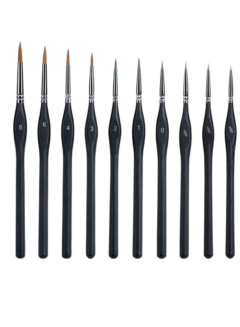 NIBEMINENT Detail Paint Brushes Set 10pcs, Miniature For Fine Detailing Art Painting - Acrylic, Watercolor, Oil, Models, Warhammer 40k, Acrylic Painting, Brush - Image 1