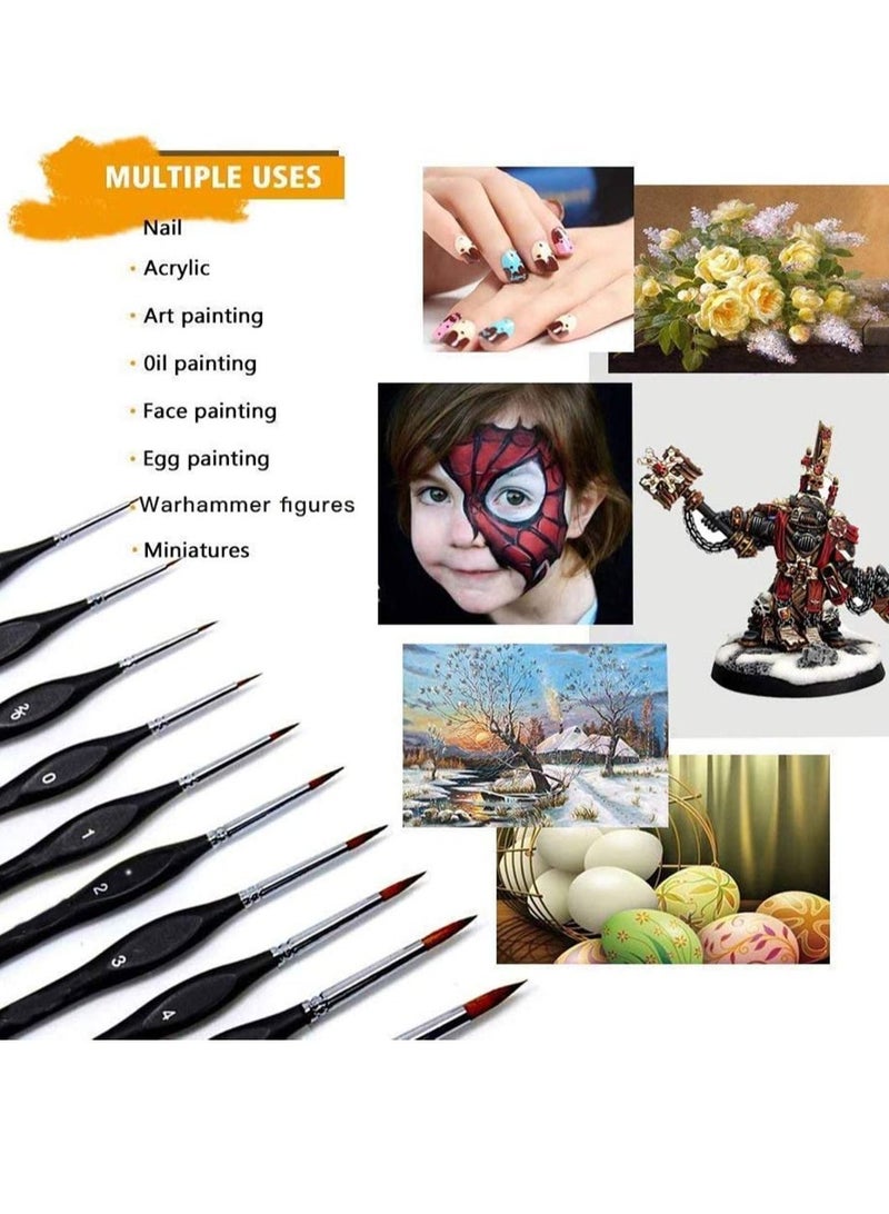 NIBEMINENT Detail Paint Brushes Set 10pcs, Miniature For Fine Detailing Art Painting - Acrylic, Watercolor, Oil, Models, Warhammer 40k, Acrylic Painting, Brush - Image 4