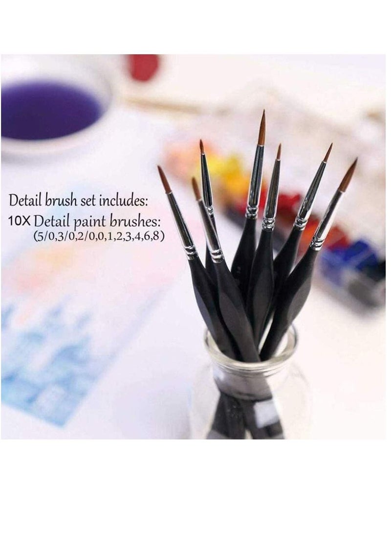 NIBEMINENT Detail Paint Brushes Set 10pcs, Miniature For Fine Detailing Art Painting - Acrylic, Watercolor, Oil, Models, Warhammer 40k, Acrylic Painting, Brush - Image 2