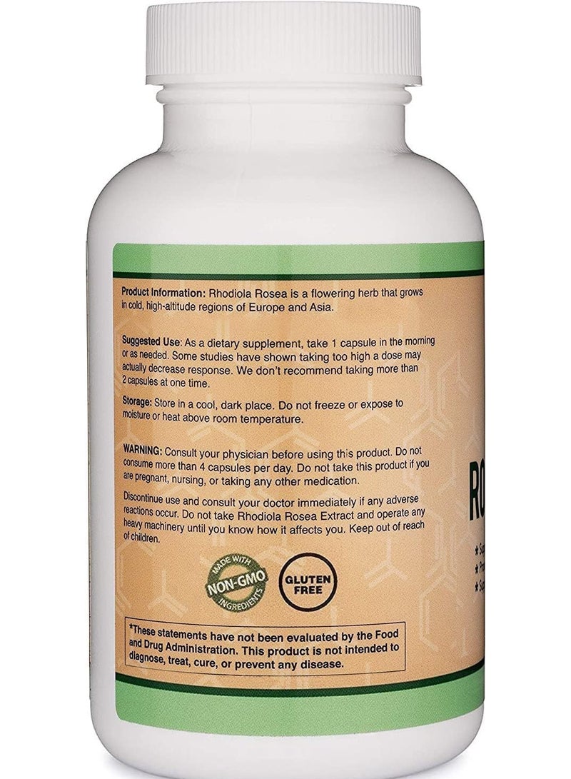 Double Wood Supplements مستخلص روديولا روزيا، 500 ملغ - 120 كبسولة نباتية - Image 3