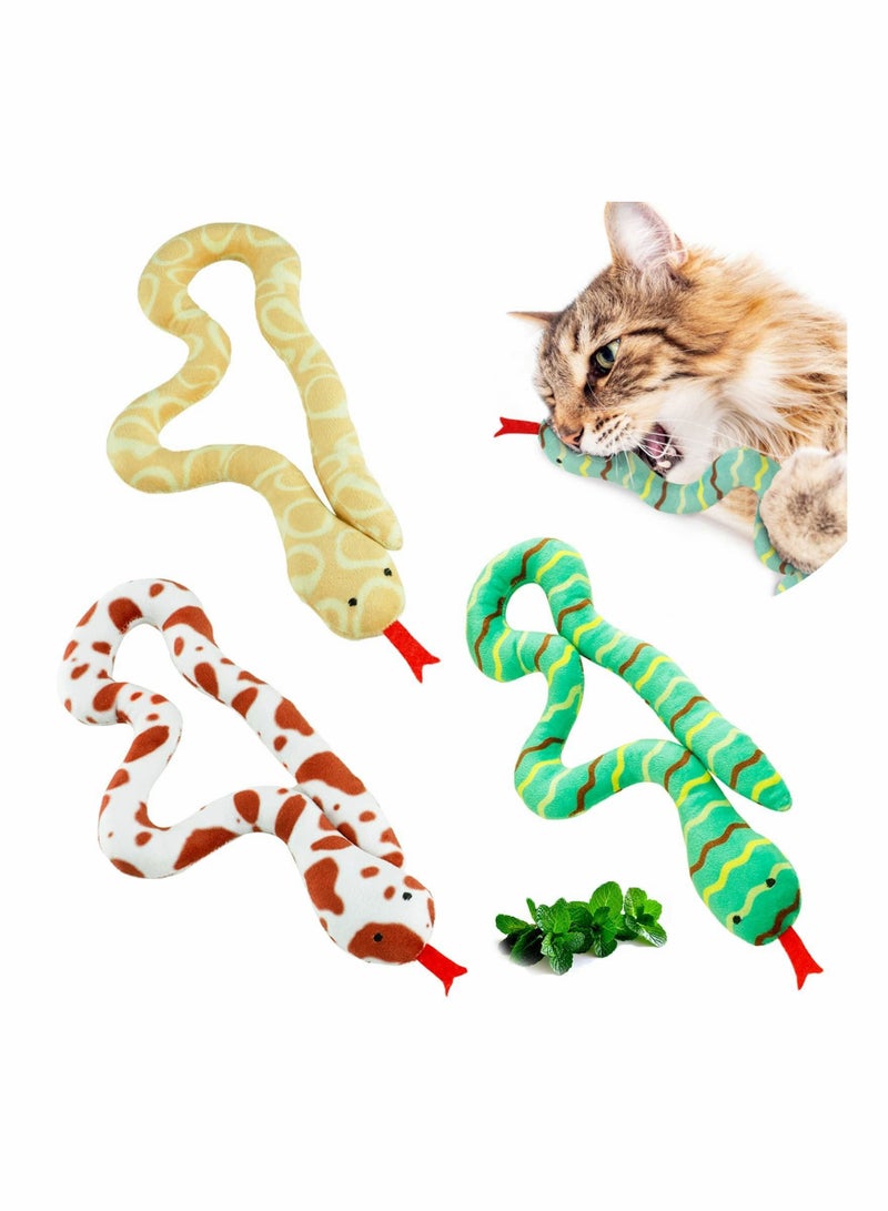 SYOSI 3 PCS Cat Catnip Toys Kitten Toy Kitty Plush Stuffed Snakes Cats Chew Toy Pet Cute Nip Snake Best Interactive Gift Indoor Kittens Teething Stuff Play Kicker Treats Gifts - Image 1