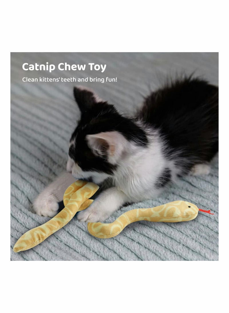 SYOSI 3 PCS Cat Catnip Toys Kitten Toy Kitty Plush Stuffed Snakes Cats Chew Toy Pet Cute Nip Snake Best Interactive Gift Indoor Kittens Teething Stuff Play Kicker Treats Gifts - Image 4