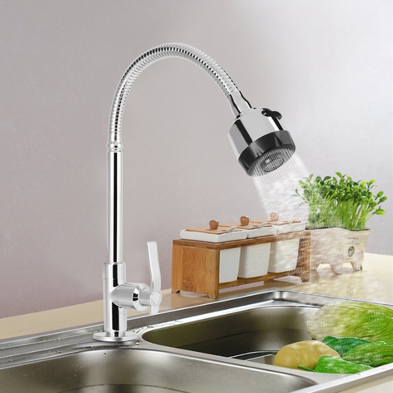Stylish G1/2in Universal Bendable Home Kitchen Single Cold Water Tap Kitchen Sink Water Faucet - Image 2