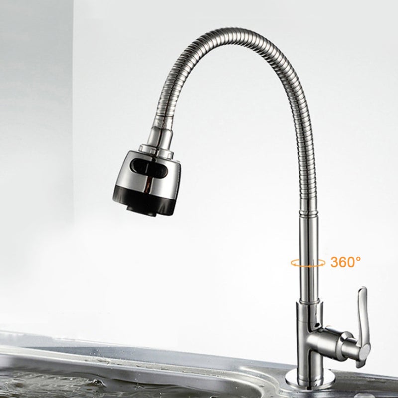 Stylish G1/2in Universal Bendable Home Kitchen Single Cold Water Tap Kitchen Sink Water Faucet - Image 4
