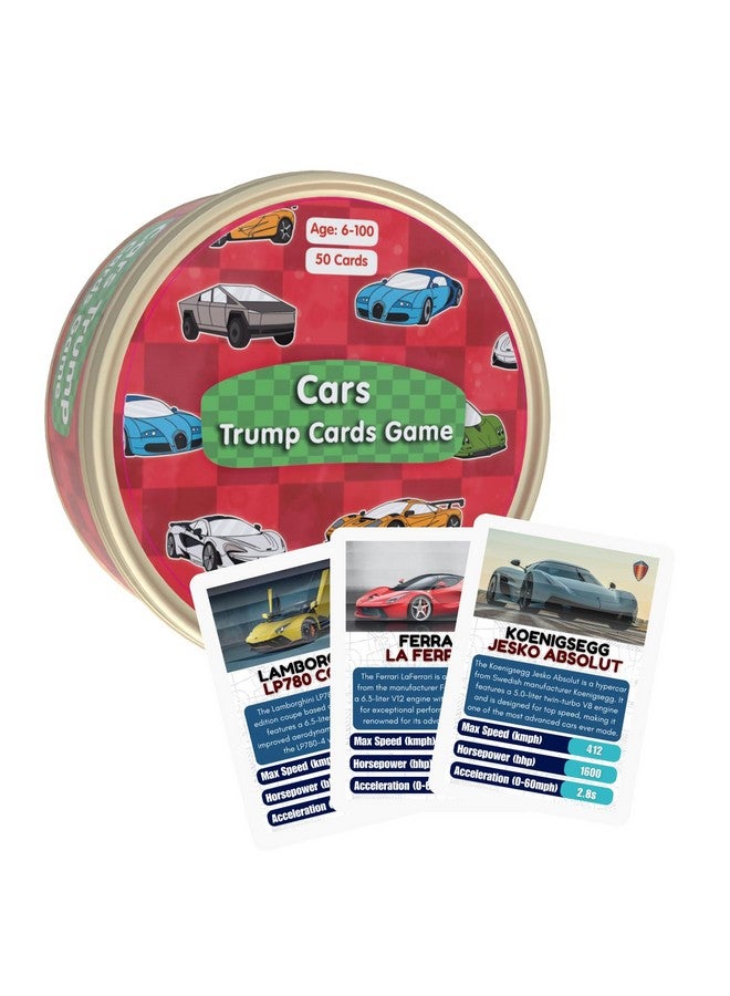 CocoMoco Kids Car Trump Cards Game for Kids, Learning Game Educational Toy, Birthday Return Gift for Kids 6-8 Years, 9-10, 11-12 Year Old Boys and Girls - Image 1