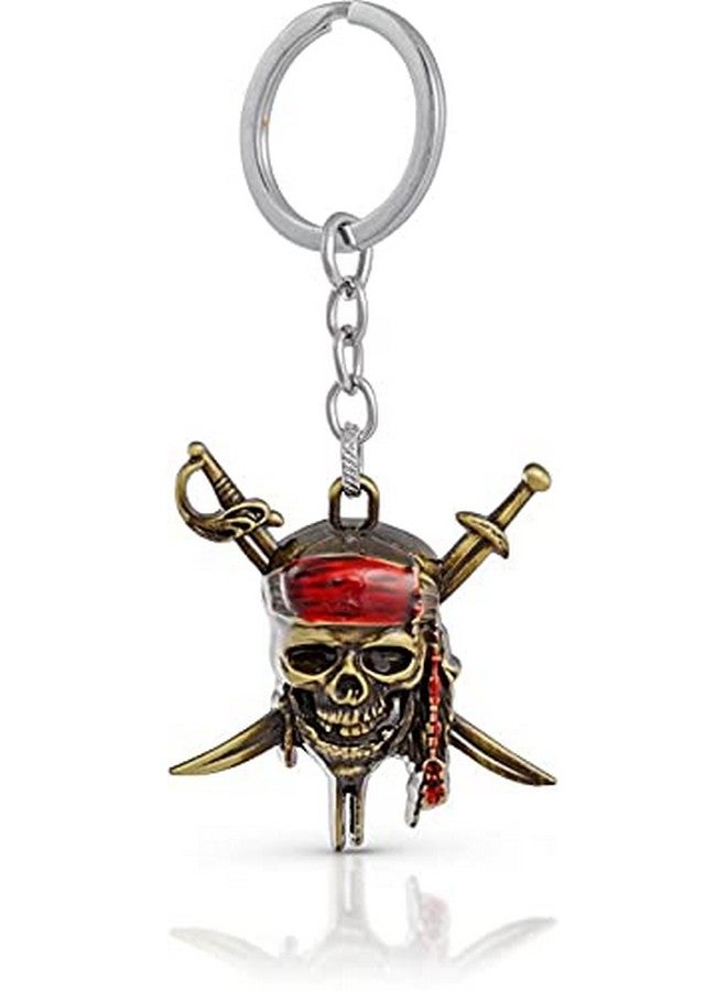 RainSound Metal Pirates of Caribbean Skull Keychain (Gold) - Image 1