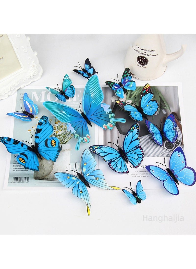 Hanghaijia 12 PCS 3D Simulation Butterfly Wall Fridge Stickers Decorations Photography Props  - Image 2