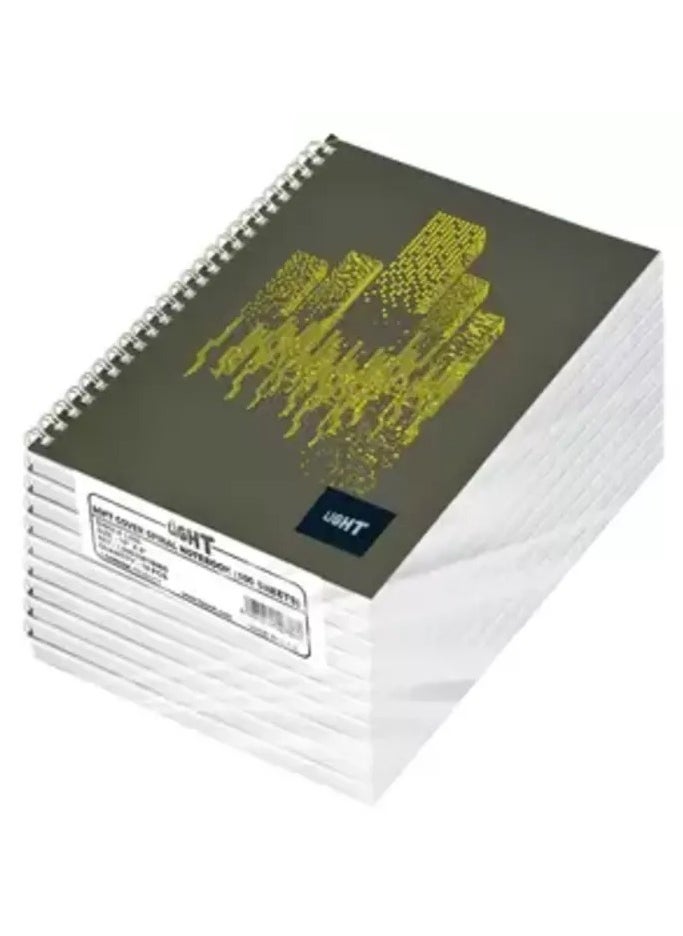 Light LIGHT Pack of 10 Spiral Soft Cover Notebook, Single Line , 10X8 Inches (25.4 X 20.32 cm) 100 Sheets - LINB1081806S 