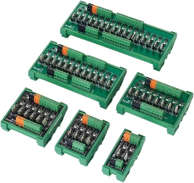 NISZA 2/4/6/8/12/16 Channel PLC DC Output Amplifier Board Optocoupler Isolation 12-24V Rail Mount NPN PNP Output 5A for Valve (Color : Output PNP, Size : 6 Channels) - Image 1