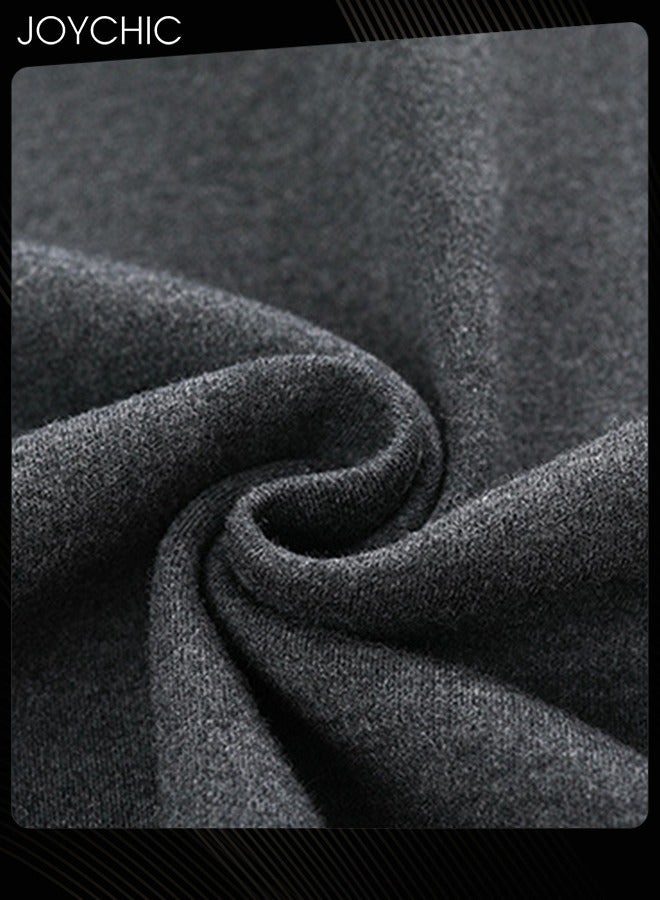 Joychic طقم بيجامة للرجال من 3 قطع بلون موحد - أكمام قصيرة + شورت + بنطال - مريح من مودال وقابل للتنفس ومتين - ملابس نوم للشباب للاستخدام المنزلي لفصول الربيع والصيف والخريف - رمادي داكن - Image 2