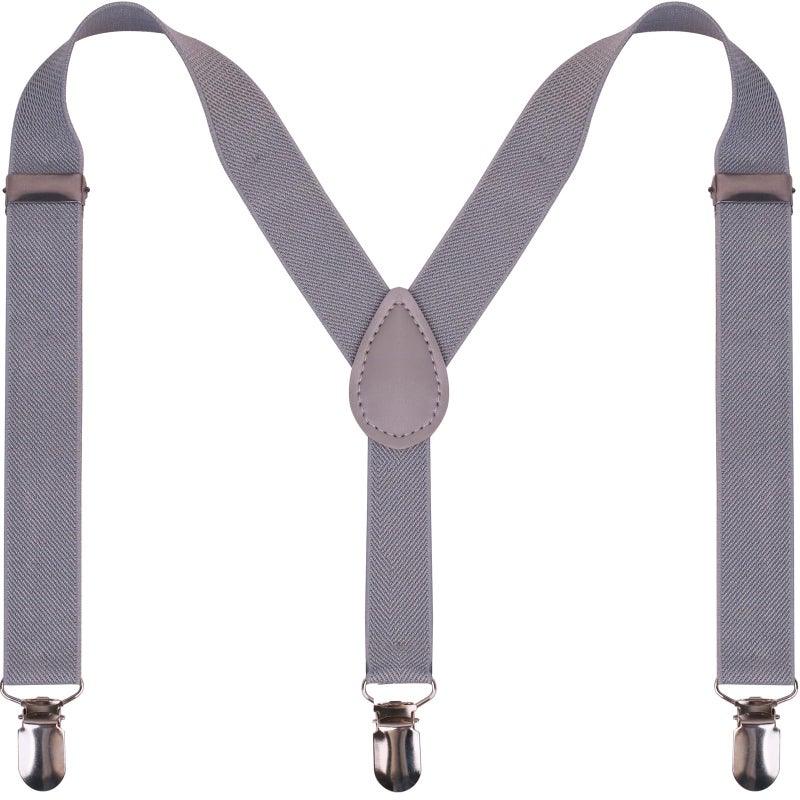 GUCHOL Suspenders for Boy and Girl Adjustable Elastic with Strong Metal Clips Suitable for Kids Toddler Baby (Light Gray) - Image 5
