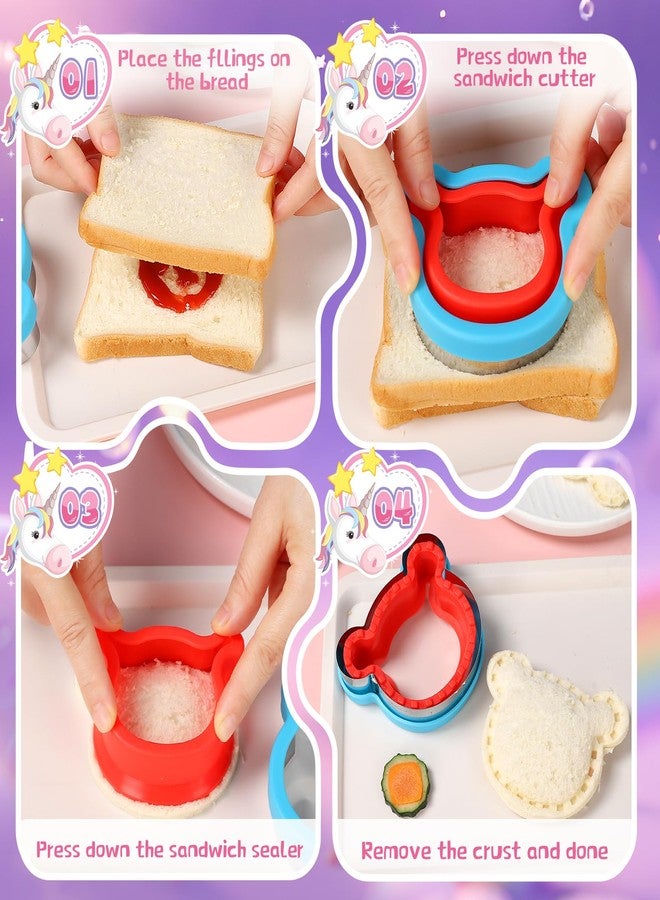 laxizar 8 Pack Sandwich Cutters Cookie Cutters Sandwich Maker Bread Maker Lunchbox 16 pcs Cookie Cutters - Image 4