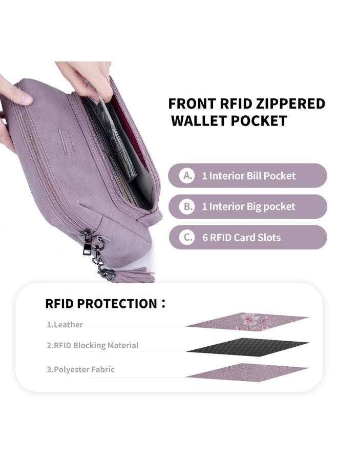Pomelo Best Crossbody Purses for Women, Soft Leather Medium Cross Body Bags Woman, Shoulder Bag with Adjustable Strap Travel, Purple - Image 5