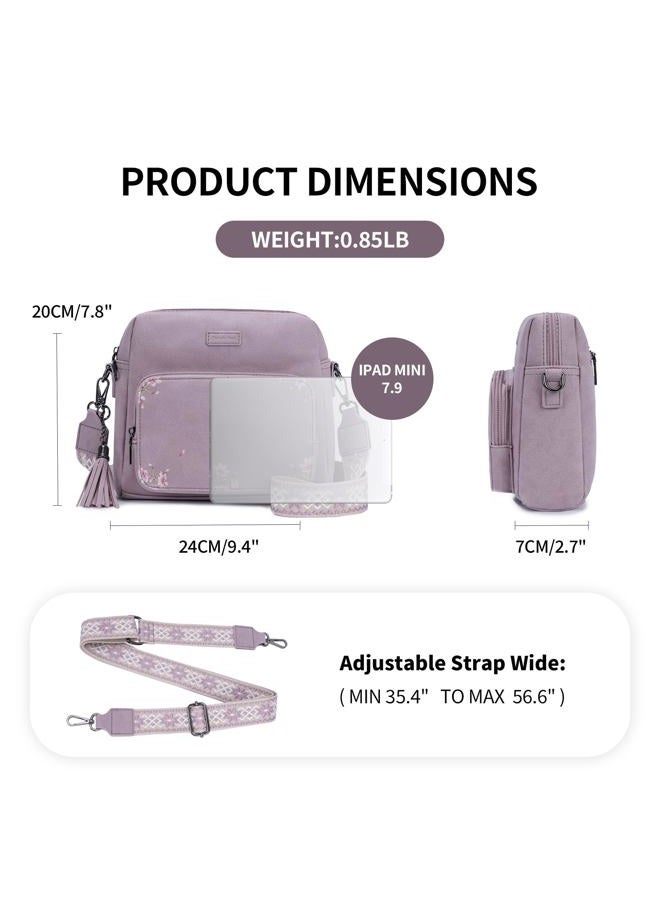 Pomelo Best Crossbody Purses for Women, Soft Leather Medium Cross Body Bags Woman, Shoulder Bag with Adjustable Strap Travel, Purple - Image 4