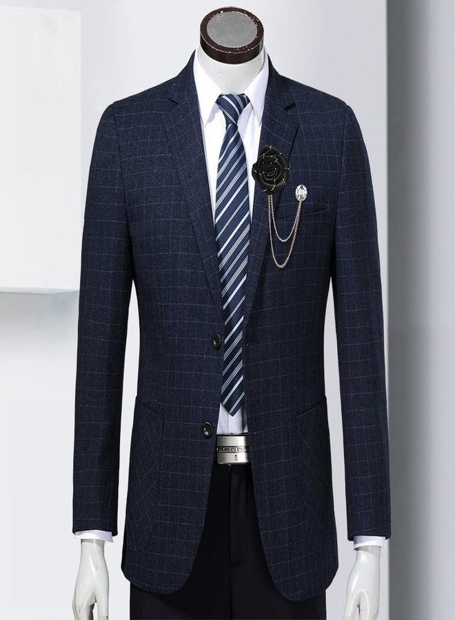 Xiyantiji Black Flower Pin for Men Suit Shirt Collar Tassel Chain Lapel Pins for Suits for Wedding Party Prom Accessories for Bridegroom Rose Flower Brooch Pins for Men Fashion Brooches and Pins - Image 4