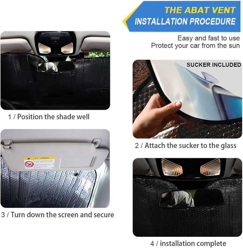 Two Cool Corgi Dogs Car Windshield Sun Shade Foldable Sun Visor Automotive Sunshades for Car Truck SUV Blocks UV Rays Keep Your Vehicle Cool - Image 2