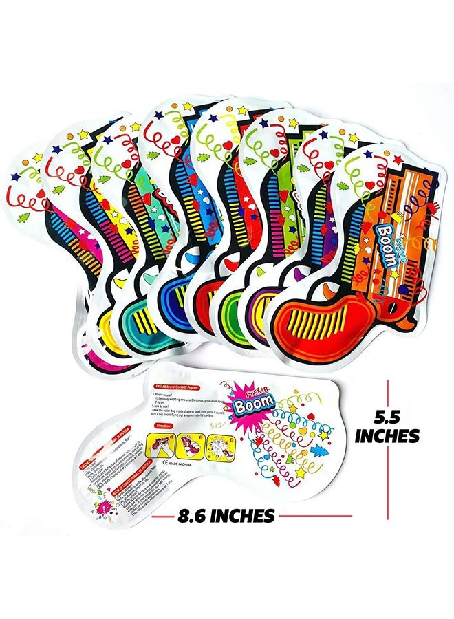 10 Pcs Handheld Self Inflating Fireworks Gun, Confetti Poppers Machine Balloon Ribbons Gun, Fireworks Cannon Safe Party Supplies(Colorful)  - Image 2