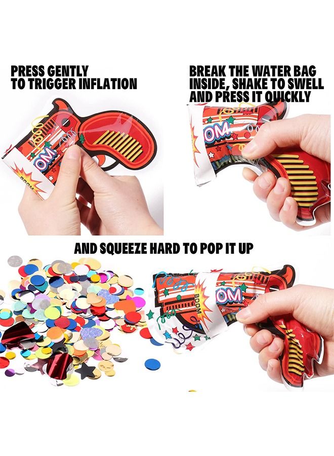 10 Pcs Handheld Self Inflating Fireworks Gun, Confetti Poppers Machine Balloon Ribbons Gun, Fireworks Cannon Safe Party Supplies(Colorful)  - Image 3