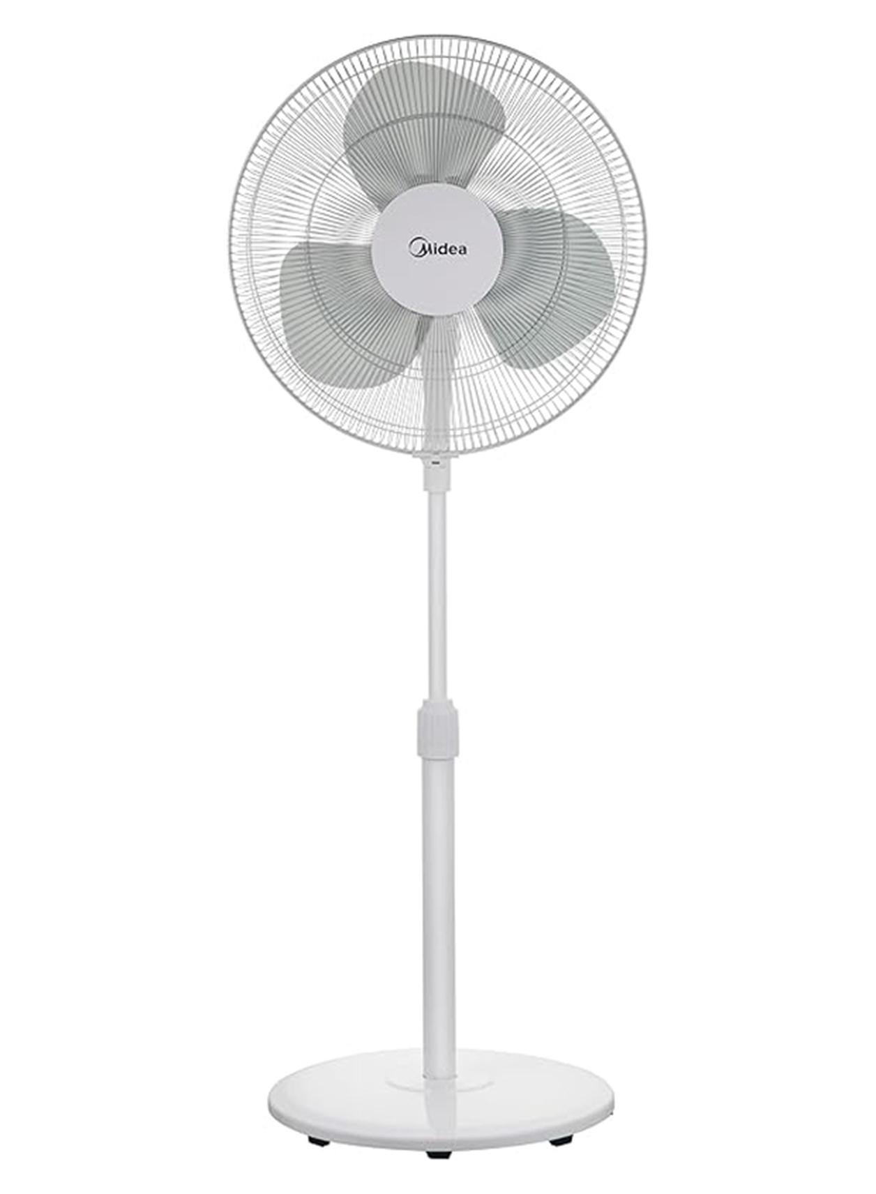 Pedestal Stand Fan, 16 inch, Oscillation Directions, 3 Speed Levels & Adjustable Height, 3 Leaf Blade with 7.5 Hours Timer, 40 Watts, Best for Home & Office 40 W MFS-160M0BPW White