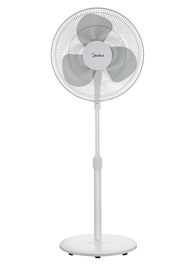 Pedestal Stand Fan, 16 inch, Oscillation Directions, 3 Speed Levels & Adjustable Height, 3 Leaf Blade with 7.5 Hours Timer, 40 Watts, Best for Home & Office 40 W MFS-160M0BPW White