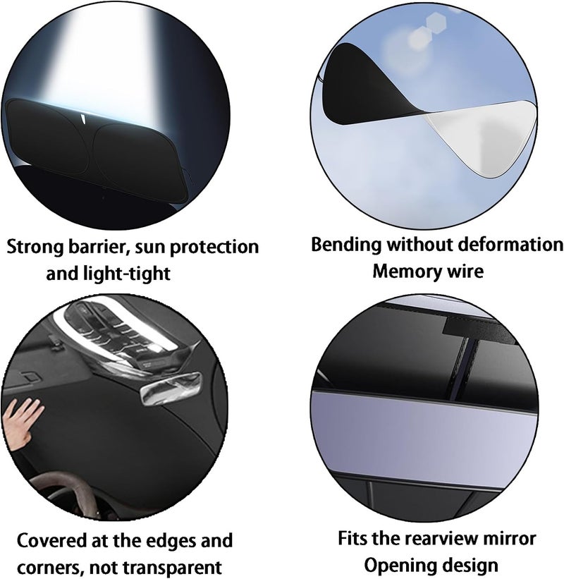 Duomama Thickened Auto Sunshade - Heat Shield Windshield Cover for Cars, Trucks, SUVs - Universal Fit, 57.08" x 31.5" - Image 5