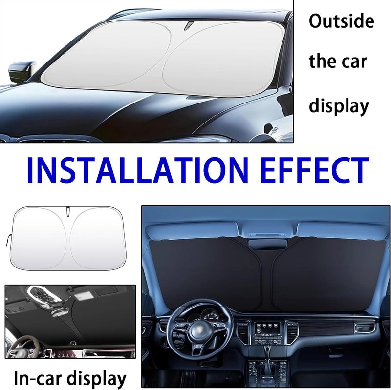 Duomama Thickened Auto Sunshade - Heat Shield Windshield Cover for Cars, Trucks, SUVs - Universal Fit, 57.08" x 31.5" - Image 2