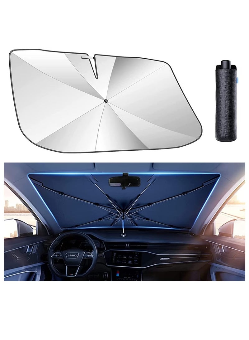 Raxoom Car Sunshades for Windshield, Foldable Car Windshield Sun Shade Umbrella, Full Cover Automotive Sunshades Umbrella for Car Front Windshield, Sun Shade for Protecting Vehicle from UV Sun and Heat - Image 2