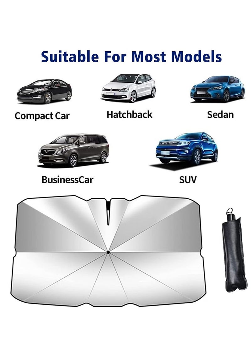 Raxoom Car Sunshades for Windshield, Foldable Car Windshield Sun Shade Umbrella, Full Cover Automotive Sunshades Umbrella for Car Front Windshield, Sun Shade for Protecting Vehicle from UV Sun and Heat - Image 4