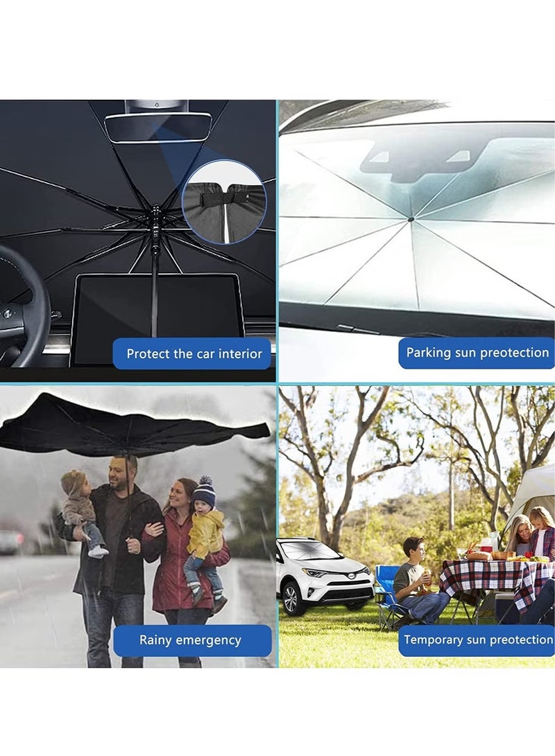 Raxoom Car Sunshades for Windshield, Foldable Car Windshield Sun Shade Umbrella, Full Cover Automotive Sunshades Umbrella for Car Front Windshield, Sun Shade for Protecting Vehicle from UV Sun and Heat - Image 5
