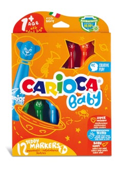 carioca Teddy Jumbo Baby Super Washable Felt Crayons 12 Pack 