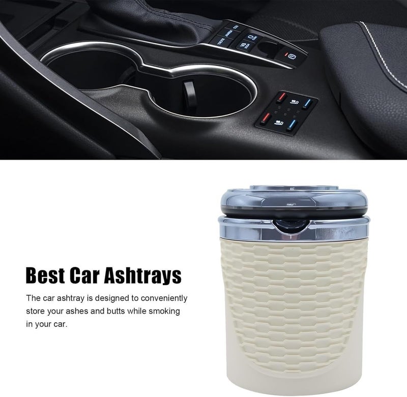 Multifunctional Car Ashtray with LED Light and Sealing Lid – Portable Cup Holder Ashtray, High Temperature Resistant Smokeless Car Ashtray with Removable Tray, Stylish Car Interior Ashtray for Car, Home and Outdoor Use - Image 4